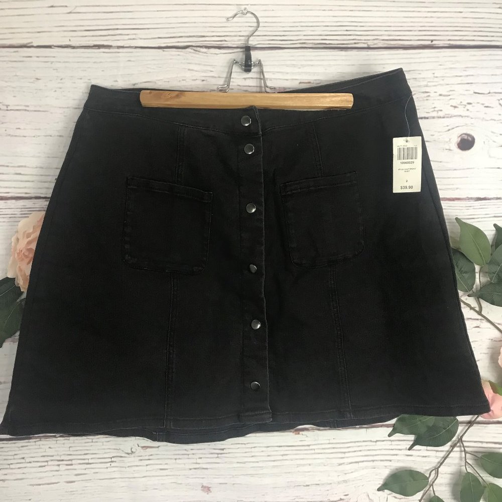 Blackheart Size 2 Plus Size Black Jean Skirt